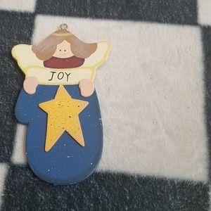 Vintage Wooden Christmas Angel Ornament